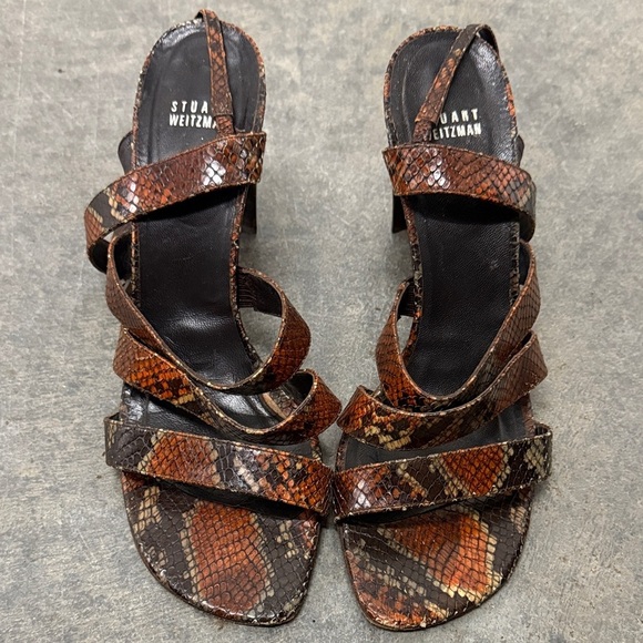 Stuart Weitzman Snakeskin Pattern Sandals - Picture 1 of 5